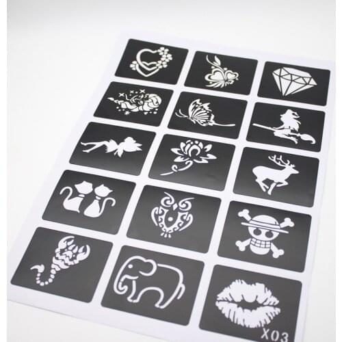 13 Sheet 300 Maps Professional Waterproof Henna Tattoo Templates Temporary Glitter Airbrush Tattoo Hand Finger Drawing