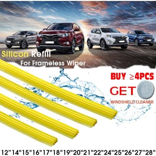 2PCS Car Wiper Blade Windscreen High Quality Silica Gel Replacement Strip 6MM 12'14'15'16'17'18'19'20'21'22'24'25'26'27'28