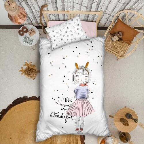 Organic %100 Cotton Duvet Cover Set 3pcs Quilt Single Bed Linen Bed Sheet Pillowcase Kids Boy Girl Nordic Edredon постельное