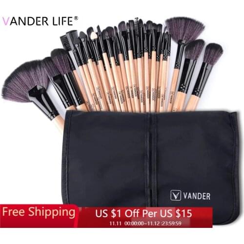 Makeup Brushes, VANDER LIFE 32pcs Makeup Brush Set, Cosmetic Foundation Blending Brush Set Kit, With Bag
