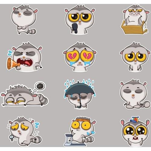 32 cute little lemur stickers anime funny scrapbook stickers for kids, DIY laptop suitcase skateboard motorcycle bike car toy