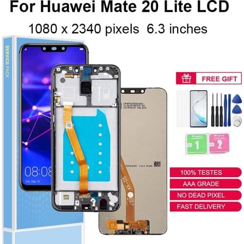 6.3" For Huawei Mate 20 Lite LCD Display Touch Screen Digitizer Assembly SNE-LX1 LX2 LX3 INE-LX2 Replacement Parts With Frame