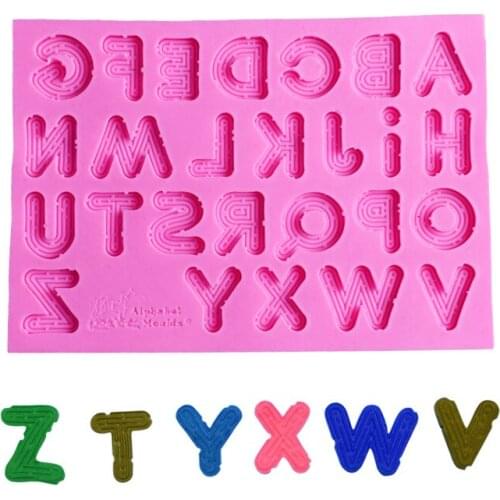 Alphabet silicone mold chocolate flip sugar cake decoration baking tool crafts drop glue gypsum mold resin moulds