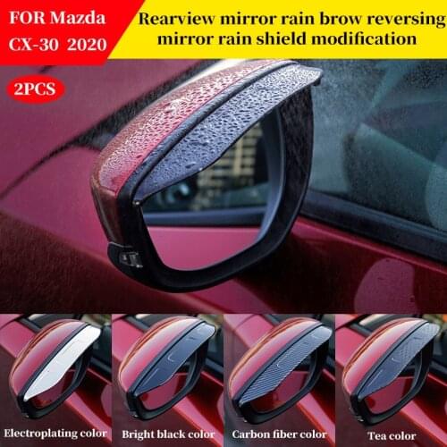 FOR Mazda CX-30 CX30 2020 Car side Mirror waterproof Sun Visor Rain Eyebrow Auto Car Rear View Side Rain Shield Protector