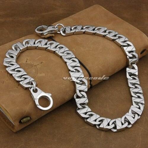 Punk Fashion Waist Pendant Solid 316L Stainless Steel Cool Mens Biker Cuban Link Wallet Chain 5A008WC -- 14"~36"