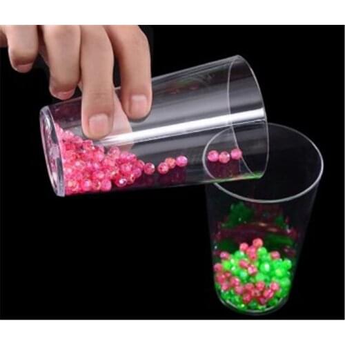Color Bead Separation (with Cup) Magic Tricks Close Up Street Gimmick Prop Accessories Funny Two Tumblers Beads Separate Magie