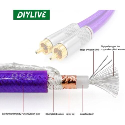 DIYLIVE Hifi MVS single crystal silver plated silver strip shielded 75 ohm HIFI audio coaxial signal line