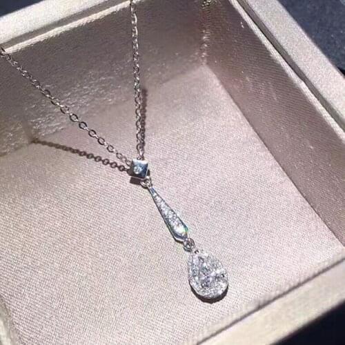 Elegant Water Drop Crystal Wedding Pendants Necklaces Jewelry for Women Choker Necklace Gifts