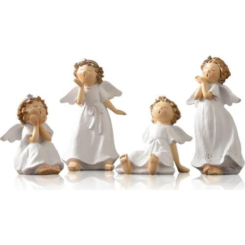 Resina angelo ragazza figurine in miniatura decorazioni natalizie nordiche per interni soggiorno scrivania accessori domestica