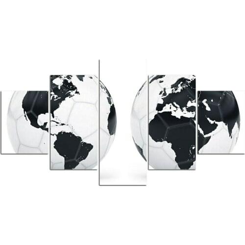 Football World Map Sports 5 Pcs Modern Home Wall Decor Canvas Picture Art HD Print Painting On Canvas for Living Room