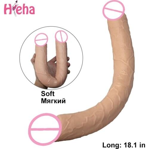Hieha Super Long Realistic Horse Dildos Double Ended Dick Dual Head Penis Female Masturbation Adult Sex Toys for Women Lesbian