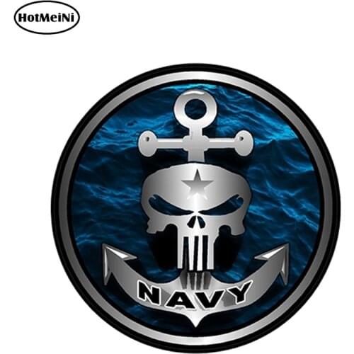 HotMeiNi 12cm x 12cm Navy Anchor Skull Decal Sticker Car Truck Bumper Car Stickers Reflective Decal Accessories