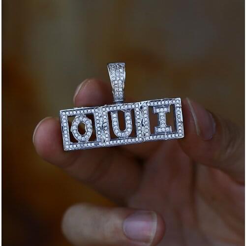 ICEOUTBOX Custom Name Square Letter Pendant Necklace Chani Gold Color Cubic Zircon Men Women Hip Hop Rock Jewelry A-Z Letters