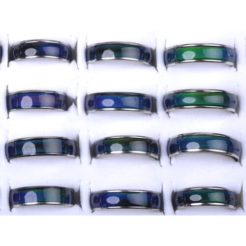 20Pcs Classic Temperature Change Color Mood Ring Hot Sale Jewelry Smart Discolor Rings Best Gift For Friends