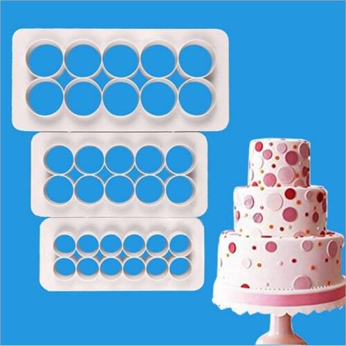 3pcs Geometry Circle Round fondant cookie cuttter cake mold fondant mold fondant cake decorating tools Baking