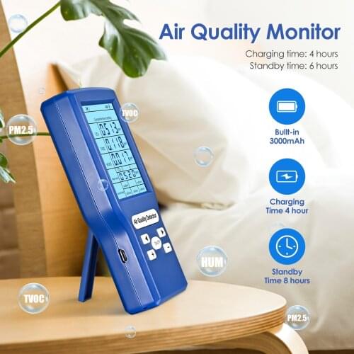 Air Quality Monitor Protable Accurate Tester For CO2 Formaldehyde TVOC Ppm Meters Mini Carbon Dioxide Detector Gas Analyzer