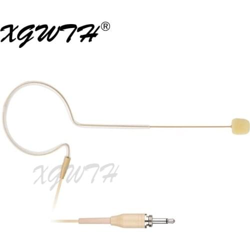 Single Ear Hanging Omnidirectional Condenser Microphone Headset Headworn Mic 3.5mm Mono Threaded Screw Plug for Wireless System