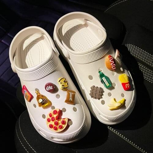 New Cartoon Dessert Pizza Croc Charms Designer DIY Shoes Decaration Accessories Buckle for JIBS Clogs Kids Boys Girls Gifts