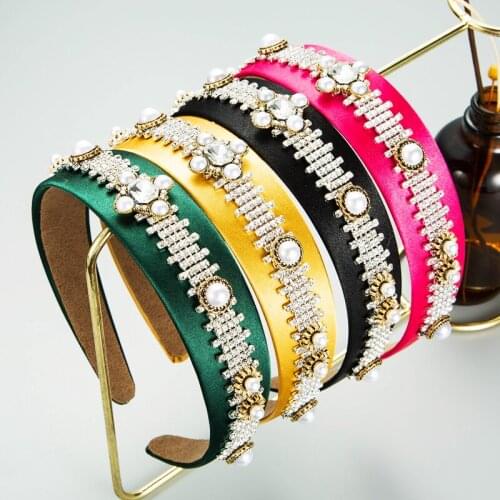 Baroque Full Crystal Shiny Soft Rhinestone Headpiece Hair Hoop Vintage Shape Glass Drill Headband Headpieces Crystal Headband