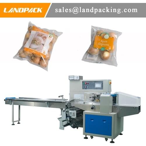 Fully Automatic Onion Pillow Bag Horizontal Flow Pack Machine Vegetable Packing General Purpose