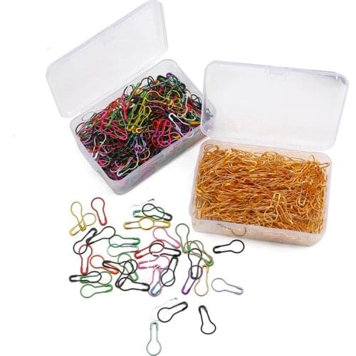Mix Color Gourd Shape Safety Pins Metal Clips Gourd Pins Knitting Cross Stitch Marker Tag Pins Clips 100Pieces/Box