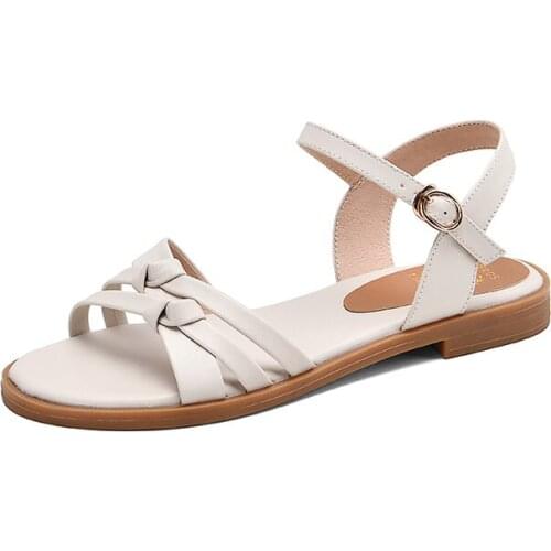 Large size 34-43 fashion summer new shoes woman buckle sandals women Casual genuine leather shoes women 2020