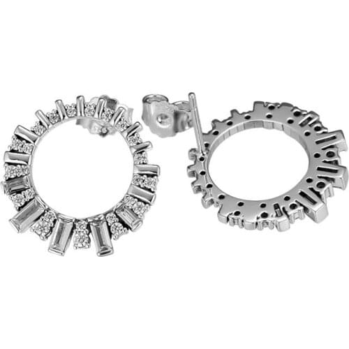 Glacial Beauty Stud Earrings Clear CZ 925 Sterling Silver Earrings Charm Jewelry Crystal Earrings for Women Cool Girl Jewelry