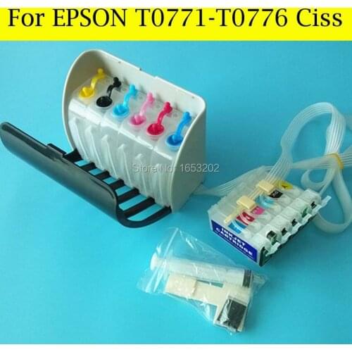 1 Set T077 Ciss System For Epson T0771-T0776 T0771 T0776 For Epson RX580 RX595 RX680 RX595 R280 Printer With ARC Chips