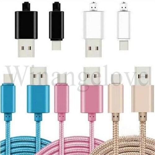 Thicker 1m USB Type C Cable Nylon Line Metal Plug Type-C USB Cable Accessory Bundles for MacBook for Samsung s8 for LG G5