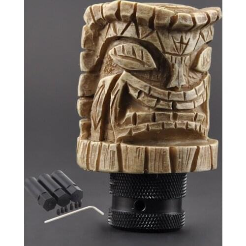 Universal Car Gear Shift Knobs Wooden Pile Style Transmission Gear Shift Knob Shifter Lever Car Modified Manual Gear Head