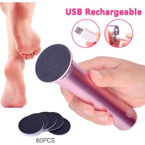 USB Rechargeable Wireless Electric Foot File Cuticle Callus Remover Machine Pedicure Tools Foot Heel Care Tool With Sandpaper