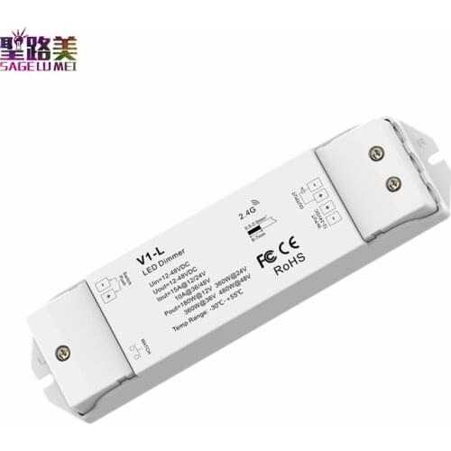 V1-L DC12V-24V 1CH*15A Constant voltage led dimming Controller Push Dim dimmer for single color 5050 3528 SMD led strip light