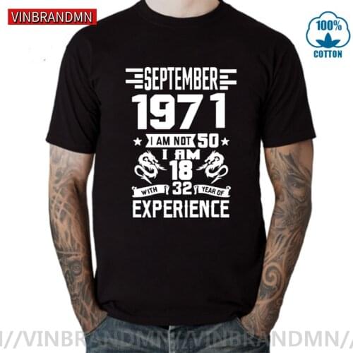 Vintage January February March April May 1971 T shirt men male June July August September October November December 1971 T-shirt