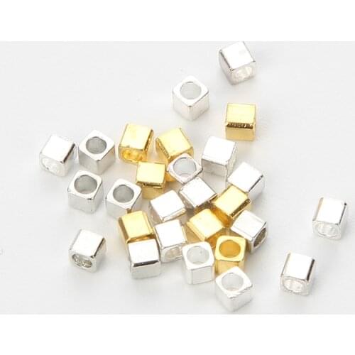 High Quality 100pcs Copper Square Bead For Jewelry Making DIY Big Hole Loose Cuboid Seed Beads Bracelet Accessories Handmade