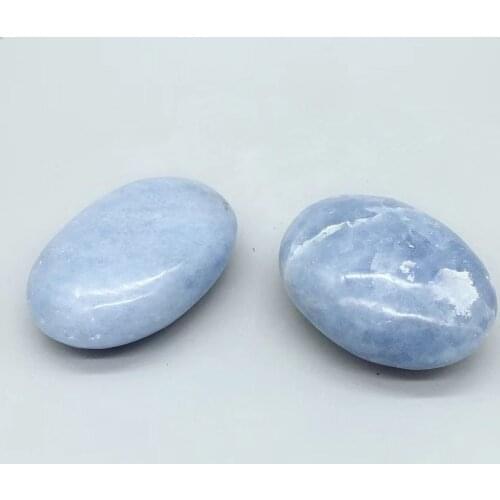 High Quality 100% Natural Blue SPAR Play Quartz Crystal polishing Stone Play With 1pcs