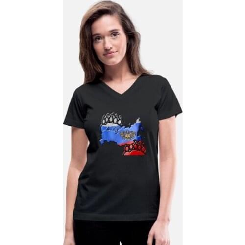 Russia A Stylish Country Colors Soviet CCCP Patriotism Womens V-Neck T Shirt