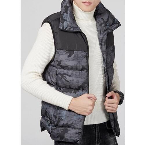 Heated Vest USB Energy-saving Waistcoat 3 Gears Control Heating Vest Men Winter Clothes