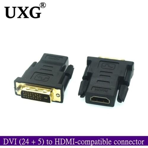 1PCS DVI To HDMI-compatible Adapter Bi-directional DVI D 24+5 Male Cable Connector HDMI-compatible Converter HDTV Projector