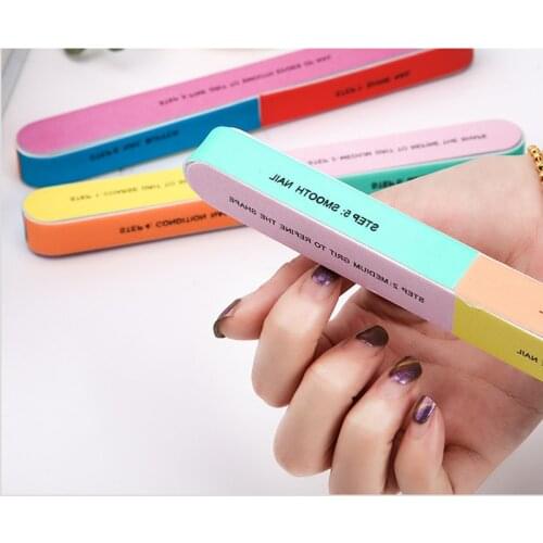 1Pc Nail File Polishing Tool Pedicure Professional File Nail for Nail Art Sanding Nail Buffer Block 7-sided Manicure Accessories
