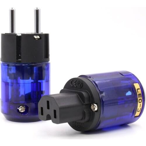 10pairs Rhodium plated P-037E EU schuko& C-037 IEC female power plug for audiophile diy cable
