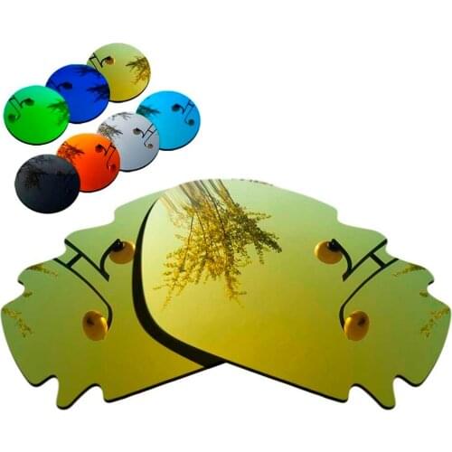 100% Precisely Cut Polarized Replacement Lenses for Jawbone Vented Racing Jacket Sunglass Yellow Mirrored Coating Color- Choices