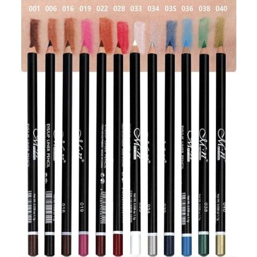 12PCS/Lot Color/Black Make Up Beauty Pen Eyeliner Eye Liner Pencil Eyebrow Nice Cosmetics Eyes Makeup Stick Red Blue White Brown