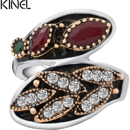 2016 Fashion Vintage Engagement Ring For Women Silver Color Mosaic Resin And AAA Crystal Jewelry Superestrella