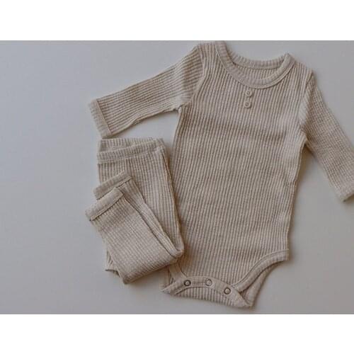 2021 Autumn Baby Clothes Sets Spring Newborn Home Clothing For Boys And Girls 0-24m Cotton Infants Long Sleeve 2pcs Kids Outfits