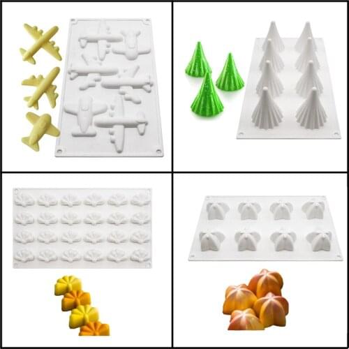 5 Types Silicone Cake Molds Christmas Tree Dessert Airplane Skull Pastry Model Skirt Mousse Mould Chocolate Baking Tool Bakeware