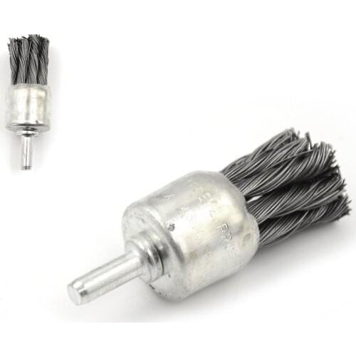 6mm Shank 20 25mm Dia Stainless Steel Knot Type Pen Shape Crimped Wire End Brush For Die Grinder Power Drill High Quality