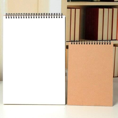 A3 A4 A5 Vintage Spiral Coil Paper Drawing Painting Graffiti Hard Cover Vertical Flip Sketchbook Notebook Office School Supplies