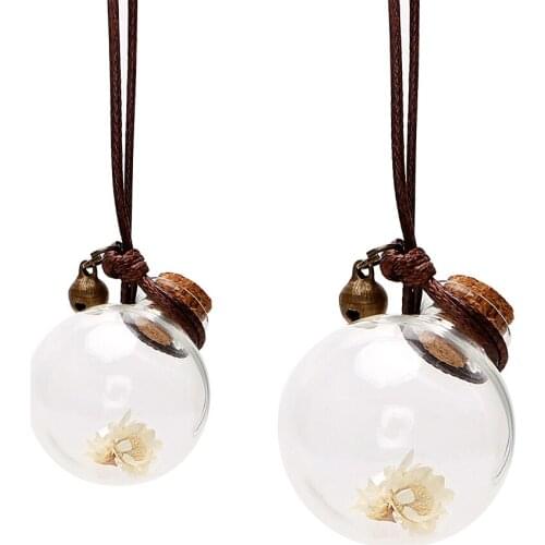 Car Perfume Bottle Perfume Pendant Air Freshener for Essential Oils with Flower Empty Hanging Bottle Car-styling Auto Ornament