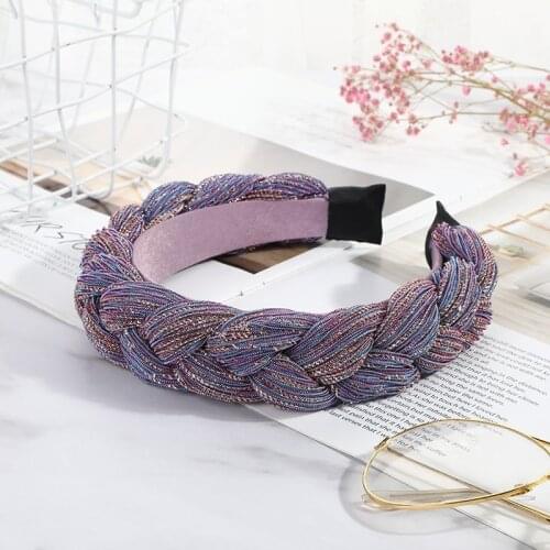 Free shipping fashion Twist weaving women hairbands girls headbands ladys headwear purple hair accessories