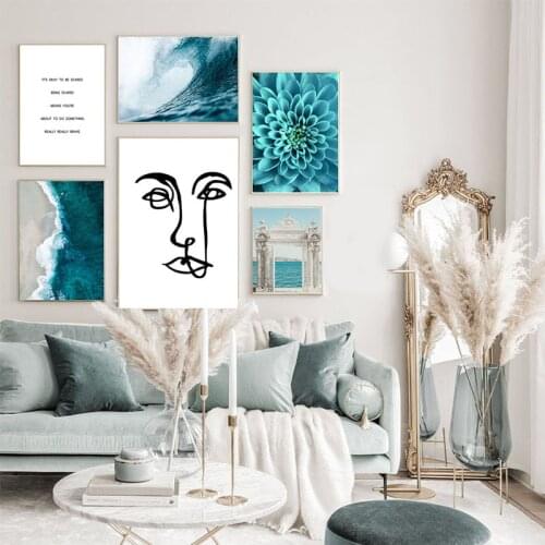 Quote Flower Sea Landscape Nordic Decoration Poster and Prints Life Wall Art Canvas Painting Decorative Picture Home Decor